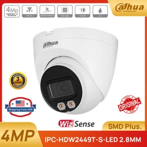 Dahua 4MP IPC-HDW2449T-S-LED Full Color Eyeball Wizsense Camera POE MIC SMD Plus - Picture 1 of 12