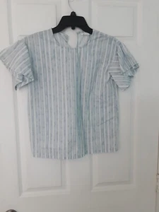 Melrose and Market Girls top blue and white - Picture 1 of 1