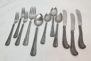 international pewter flatware set forks spoons knifes set of 11 - Bild 1 von 17