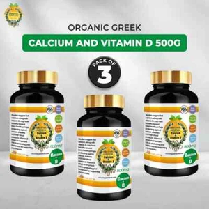 Organic Greek Calcium And Vitamin D 500mg (Pack Of 3) - Picture 1 of 3