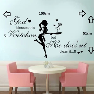  Große Küche/Esszimmer Wandkunst Vinyl Transfer Aufkleber/Decal Zitat # - Bild 1 von 6