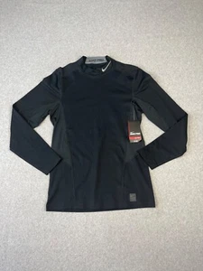 Nike Pro Fitted Compression Shirt Mens M Black Long Sleeve Mock Neck Dri Fit - Picture 1 of 12