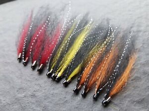  SUNRAY SPECIAL Collection Salmon Tube Flies x 12 and FREE STINGER HOOKS