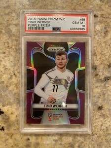 2018 Panini Prizm World Cup Purple Prizms Timo Werner ROOKIE RC /99 #98 PSA 10