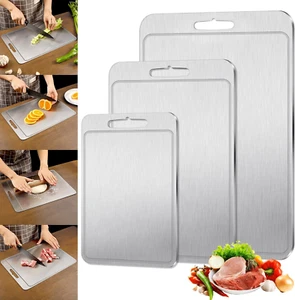 3Pcs Titanium Cutting Boards - Food Grade, Double-Sided, Rust-Proof Kitchen Mats - Picture 1 of 12