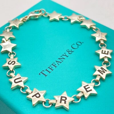 Tiffany & Co. Supreme Puff Star Bracelet Chain Link 925 Silver 8" 17.1g - Image 1 of 4