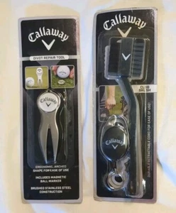 2 NOS Callaway Golf Club Brush & Divot Repair Tool CHRISTMAS STOCKING STUFFERS - Picture 1 of 6