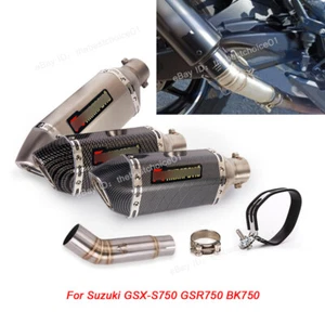 Tubo de enlace medio 51 mm puntas de silenciador de escape sin cordones para Suzuki GSX-S750 GSR750 BK750 - Imagen 1 de 12