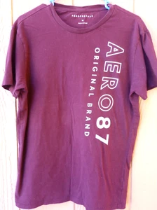 Aeropostale Men's Adult Sz M Tee Shirt Burgundy 87 OB Athletic Casual Cotton - Picture 1 of 8