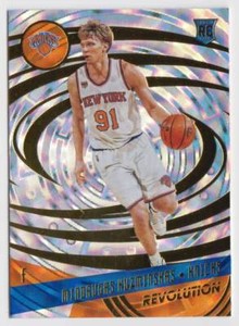 2016-17 Panini Revolution Fractal Rookie #122 Mindaugas Kuzminskas Knicks
