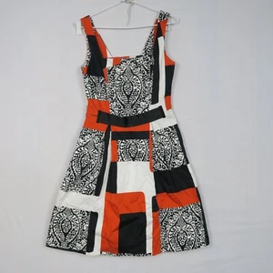 Cue Womens A-Line Dress 8(AU) or XSmall Short Geometric Square Neck Sleeveless - Picture 1 of 9
