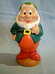 DISNEY SNOW WHITE & 7 DWARFS~HAPPY~RUBBER FIGURE TOY~REPLACEMENT~ADDITION - Picture 1 of 5