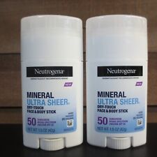 Neutrogena Mineral Ultra Sheer Face & Body Sunscreen Stick -2 PK SPF 50 - 1.5oz