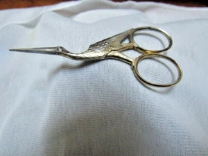 Antique Morley Germany Stork Sewing Scissors 2-Tone 3-1/4” - Picture 1 of 10