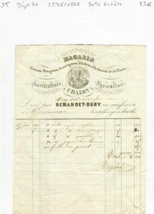Dépt 71 - Chalon sur Saône - Belle Entête d'un Horticulteur du 25/06/1847 - Picture 1 of 1