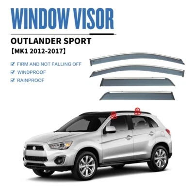 Accesorio de coche para Mitsubishi Outlander Sport 12-17 protectores contra la intemperie viseras de ventana Foto 1 de 4
