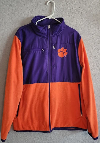 Clemson Tigers Genuine Stuff Orange ACC Full Zip Jacket Mens Size Extra Large XL Cover