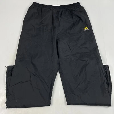 VINTAGE Adidas Track Pant Mens Large Black Relaxed Tapered Lined Workout Gym Y2K - Image 1 of 4