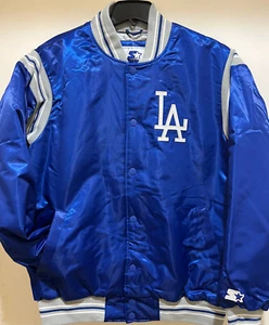 Los Angeles DODGERS Men Starter Premium Satin Jacket by G-III - MLB Licensed NEW - Picture 1 of 10