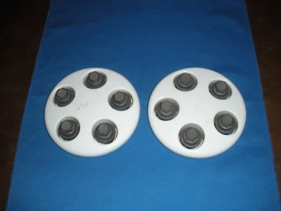 1996-1998 "WHITE" Pontiac Grand AM "ABS" Center Caps #9592218 (2) Plastic - Image 1 of 2