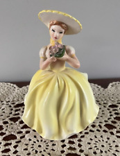 Vintage Napco Japan - Lady Southern Belle Yellow Planter A-5622 with silver seal