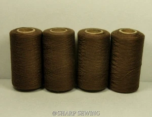 BROWN #696 SPUN POLYESTER SERGER & QUILTING THREAD 4 TUBES 1000 YDS. EACH - Picture 1 of 1