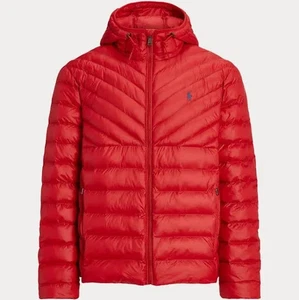 Size XL Polo Ralph Lauren Men's Colden Hooded Packable Puffer Quilted Jacket Red - Picture 1 of 11