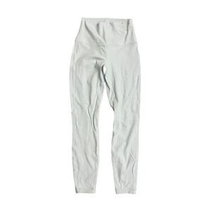 Womens Lululemon Align Activewear Ribbed Crop Leggings Size 4 Blue High-Rise - Picture 1 of 4