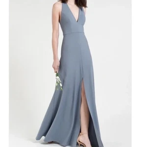 Jenny Yoo Margot Kleid Maya blau Größe 10 Hochzeit Brautjungfer formell - Bild 1 von 9