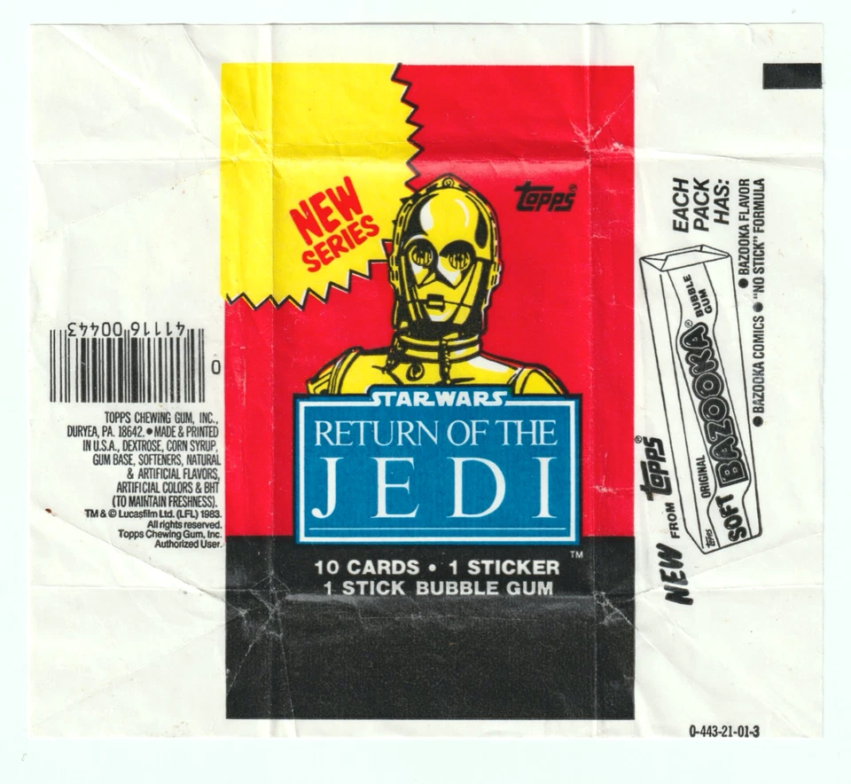 1983 Topps Star Wars Return of the Jedi Series 2 Wax Wrapper (C-3PO) - Image 1 of 1
