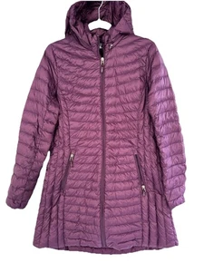 32 Degrees Heat Down Parka Jacket Coat Quilted Purple Womens Size M Hooded Zip - Picture 1 of 18