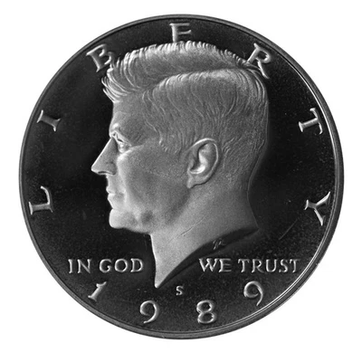 1989 S Kennedy Half Dollar Gem Deep Cameo Proof CN-Clad - Image 1 of 4