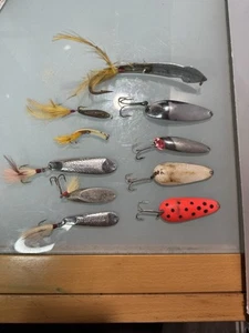 Lote de señuelos de pesca cuchara vintage caimán Hopkins y más - Imagen 1 de 19