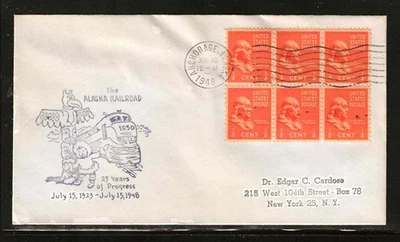 1948 ALASKA RAILROAD - 25TH ANNIVERSARY TO NEW YORK NY - Image 1 of 2