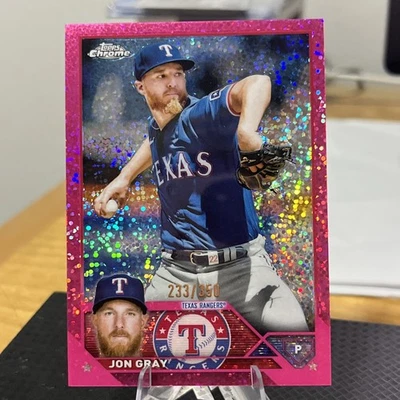 2023 Topps Chrome Jon Gray Magenta Speckle Refractor /350 #127 Texas Rangers - Image 1 of 2