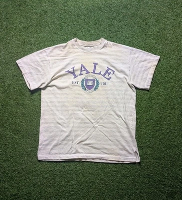 Camisa De Colección Yale Para Hombre Grande Blanca Gris Blanca Universitaria Envejecida De Gran Tamaño  Foto 1 de 4