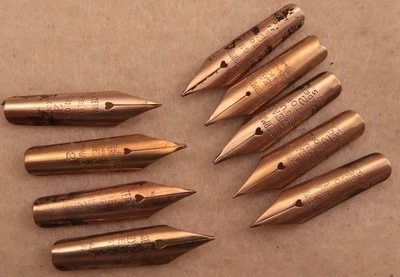 9 x Waterman #2 Fountain Pen Nibs, all w/ a little flex Lot #14 - Image 1 of 2