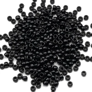 Gxueshan 1000 Pcs Acrylic Black Pony Beads 6x9mm Large Hole Pen Small, BLACK - Picture 1 of 6