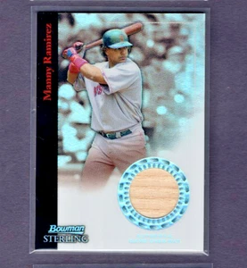 2004 BOWMAN STERLING REFRACTOR GAME USED BAT MANNY RAMIREZ RED SOX SP #/199 MINT - Picture 1 of 2