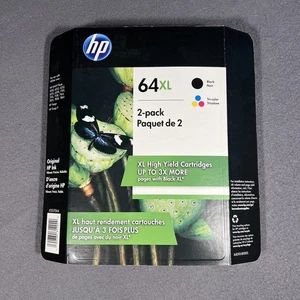 HP 64XL 2-PAK Czarne i trójkolorowe wkłady atramentowe Oryginalne OEM Exp: 7/2023 - Zdjęcie 1 z 3