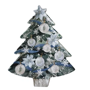 Weihnachtsbaum Melamin Tablett Bonboniere Vorspeise Feiertag Dekoration 11,25"x 9,25" - Bild 1 von 12