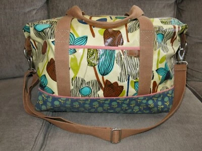 Bolso de Lona Fossil Key-Per Lona Recubierta Cuero Borde Verde azulado Multi Estampado Floral Foto 1 de 4