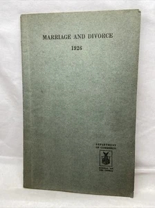 1926 Ehe & Scheidung Buch Handelsministerium Büro der Volkszählung US-Regierung - Bild 1 von 10