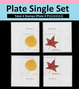 US 5966 5970 Vibrant Leaves postcard rate plate single set 4 MNH 2025 - Picture 1 of 1
