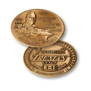 USS HARRY S. TRUMAN CVN-75 2.25" NAVY CHALLENGE COIN - Picture 1 of 1