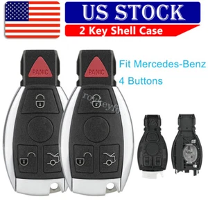 2 FOR MERCEDES BENZ C CL E GL ML S CLASS REMOTE SMART KEY FOB CASE SHELL COVER - Picture 1 of 10