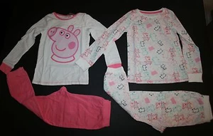 New Peppa Pig 5 6 year Girls 4 Piece Long Sleeve Top & Long Pants Pajamas Set - Picture 1 of 3