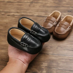 Fashion Baby Boy Pram Shoe Infant Toddler Slip on Comfortable Boat Shoes Trainer - Picture 1 of 14