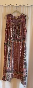 One World Live & Let Live Women’s 2X Chiffon Maxi Dress Crochet Boho Paisley - Picture 1 of 5