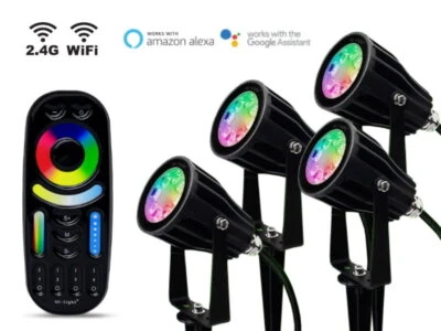 4er Set Premium Gartenstrahler "Black Edition"+ Fernbedienung RGB RGB+CCT IP66 - Bild 1 von 4